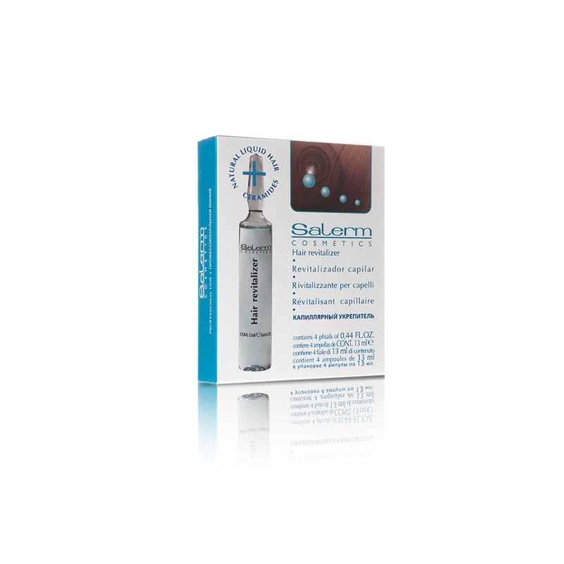 Salerm Cosmetics Hair Scalp Revitalizer Natural Liquid Hair Ceramides - box of 4 vials (0.44oz ea)