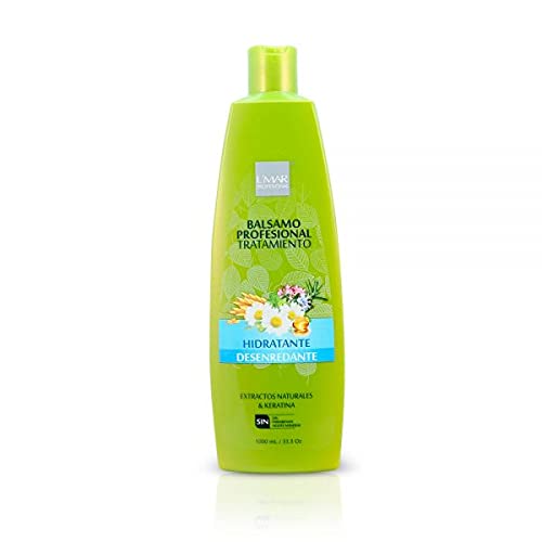 L’mar Acondicionador Extracto Natural Todo tipo de Cabello Nutre Hidrata Brillo Natural Balsamo Sin Sal con Queratina| Conditioner Hair Nourishes Hydrates and Gives Natural Shine Salt Free with Keratin Lmar 33.8Oz-1000ml