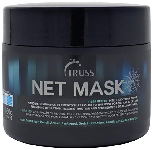 Truss Professional Net Hair Mask - Intensive Repair Mask for Curly Hair - Nano Protein Infused; Anti-Static Hair Mask; Reconstructor; Detangler; Anti-Frizz; Repairs Damaged Hair; Hydrates Curls