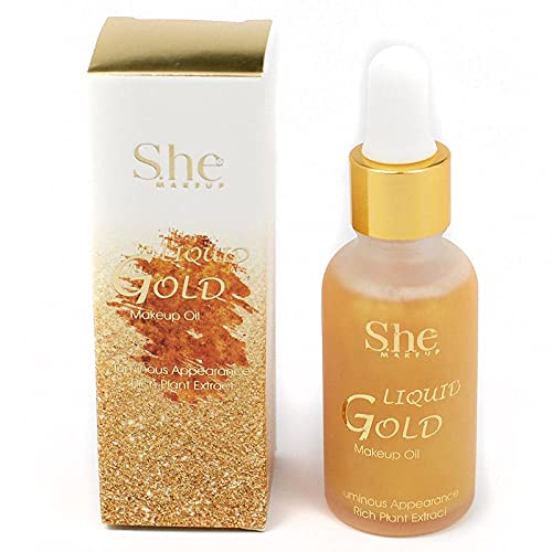S.he Makeup Liquid Gold Luminous Appearance Skin Oil 0.85 fl. oz.