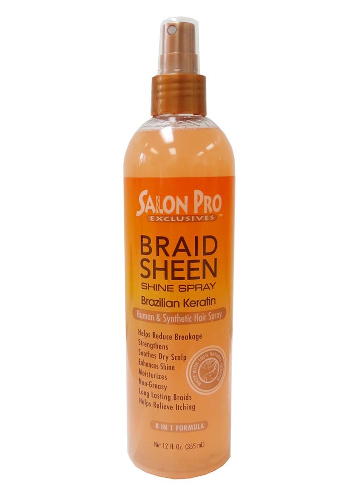 Salon Pro Braid Sheen Shine Spray 8 in 1 Formula 12 oz. / 355 ml (Brazilian Keratin)
