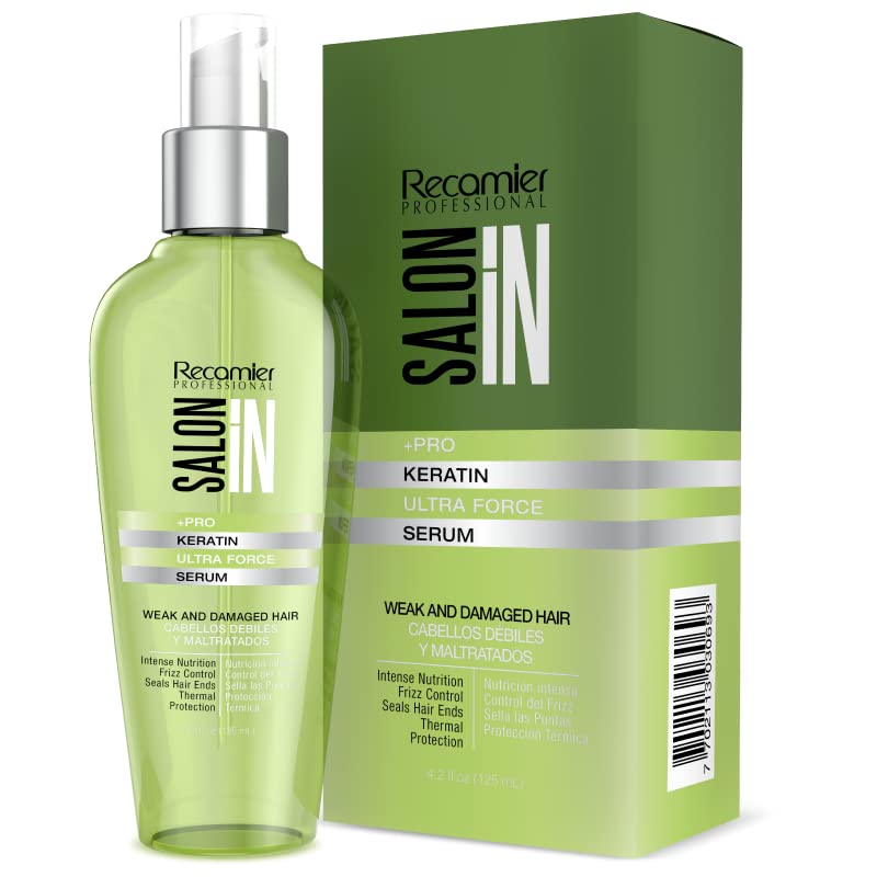 Recamier Professional Salon In +Pro Keratin Ultra Force Hair Shampoo, Conditioner and Serum Bundle 3 Piece kit