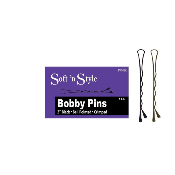 SOFT 'N STYLE Beauty Salon Spa Styling 2" Black Bobby Hair Pins 1 lb