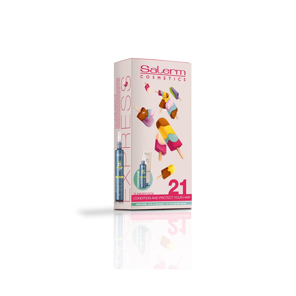 Salerm Cosmetics Salerm 21 Summer Hair Treatment Box - 21 Shampoo and 21 Express Spray Bundle