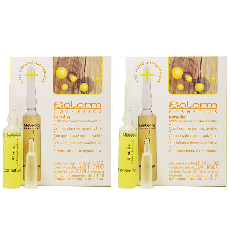 Salerm Cosmetics Kera Liss Hair Thermo Activated Keratin Treatment - box of 4 vials (0.44oz ea)