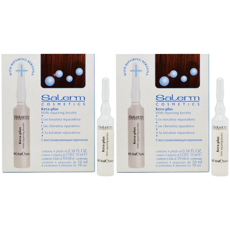 Salerm Cosmetics Kera Plus Hair Keratin Treatment - box of 4 vials (0.44oz ea)