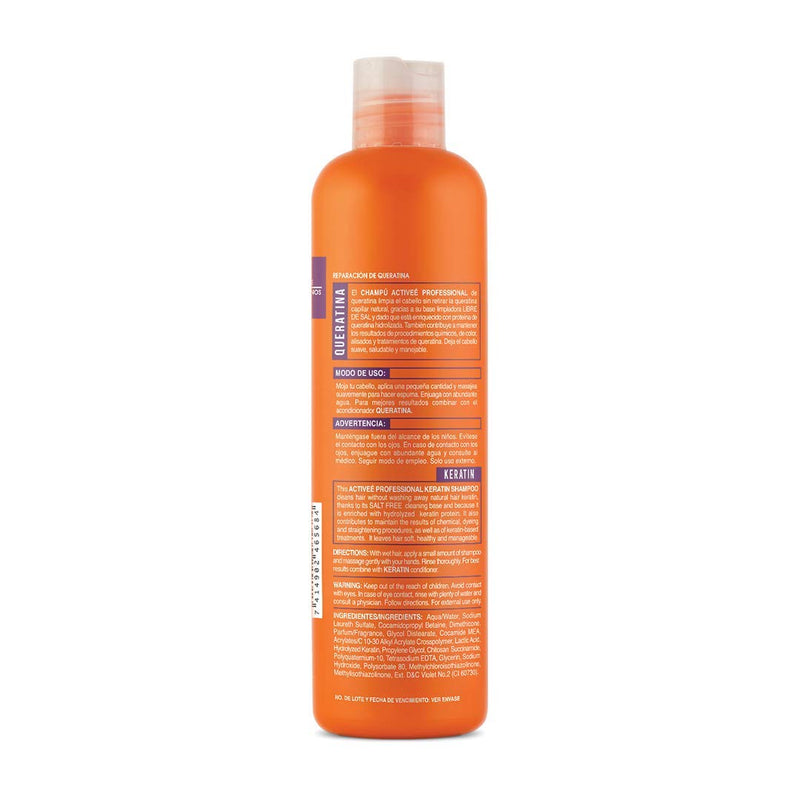 Activee Professional Keratin Hair Shampoo and Conditioner kit 2 x 16 fl. oz. – Hydrolyzed keratin enriched