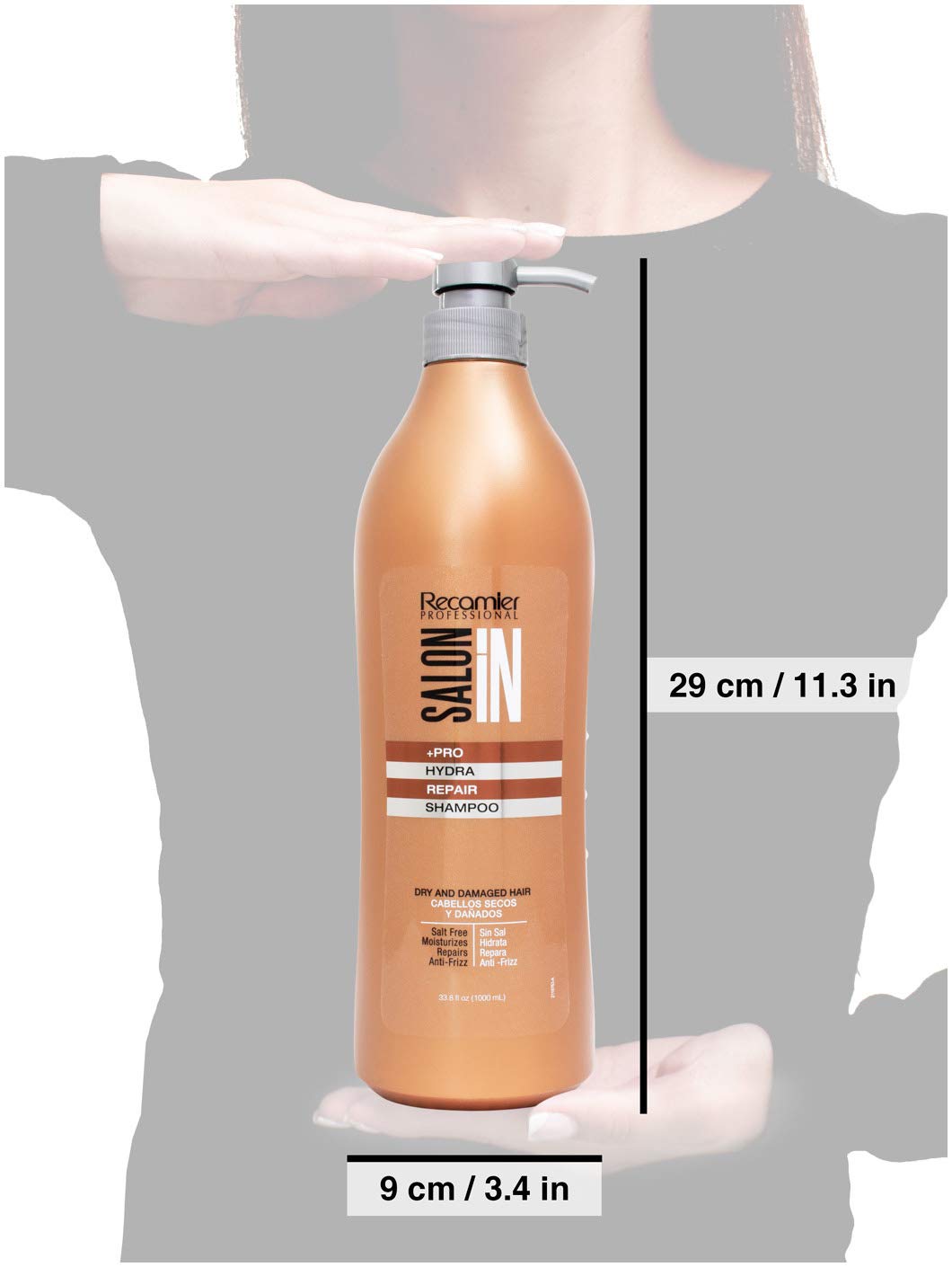 RECAMIER Salt Free Shampoo Repair and Ultra Hydrate Conditioner Hair Treatment Set | Champu y Acondicionador de Cabello 33.8 OZ