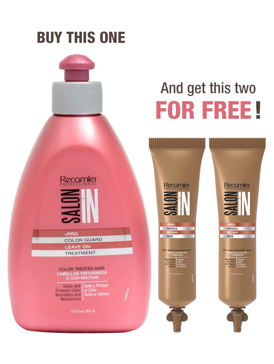 RECAMIER 34585 Professional Salon In Combing Cream Split End Mender Leave In Detangler Conditioner for Color Treated Hair | Crema de Peinar | Tratamiento Capilar para el Cabello Seco y Maltratado