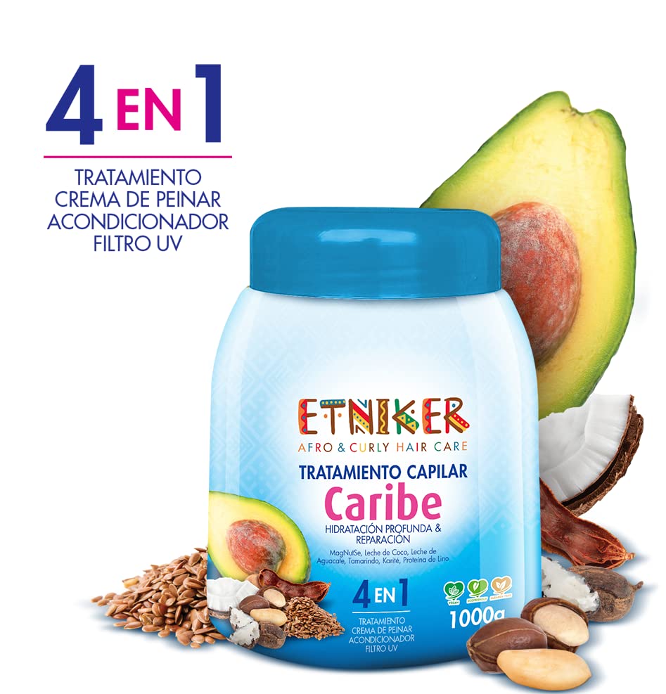 L'MAR Professional Etniker Afro Hair Care Caribe Treatment 4-in-1 33.8 oz. | LMAR Etniker Afro Tratamiento Profundo