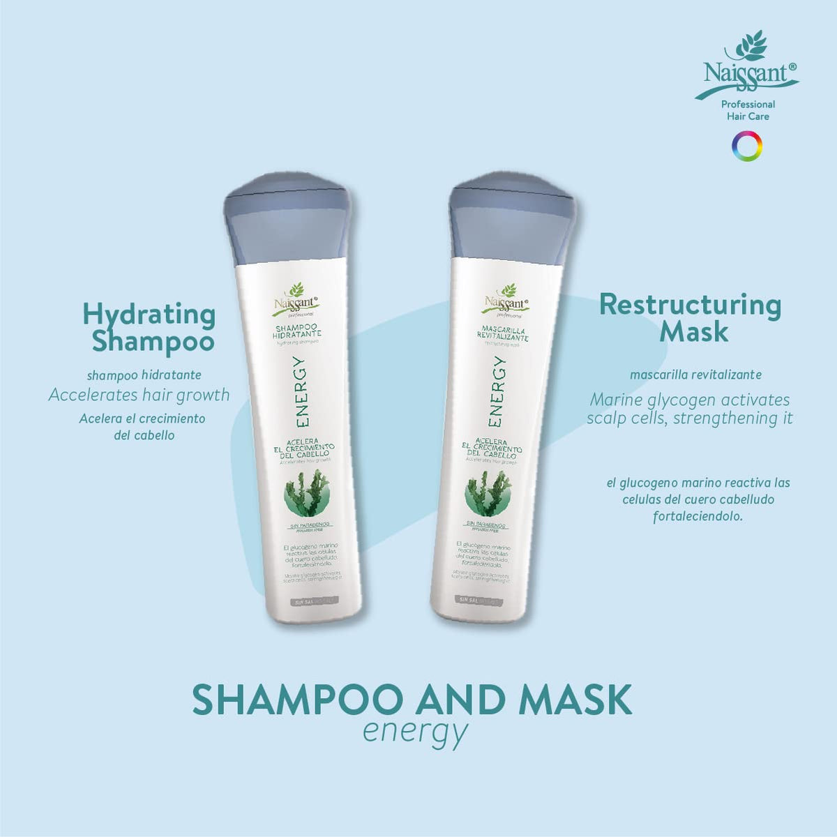 Naissant Energy Revitalizing Hair Shampoo| Mask | Elixir | Biotin, Niacinamide & Ginseng | Helps Strengthen, Nourish & Revitalize Weak Hair | Fuller-Looking, Healthier-Looking Hair