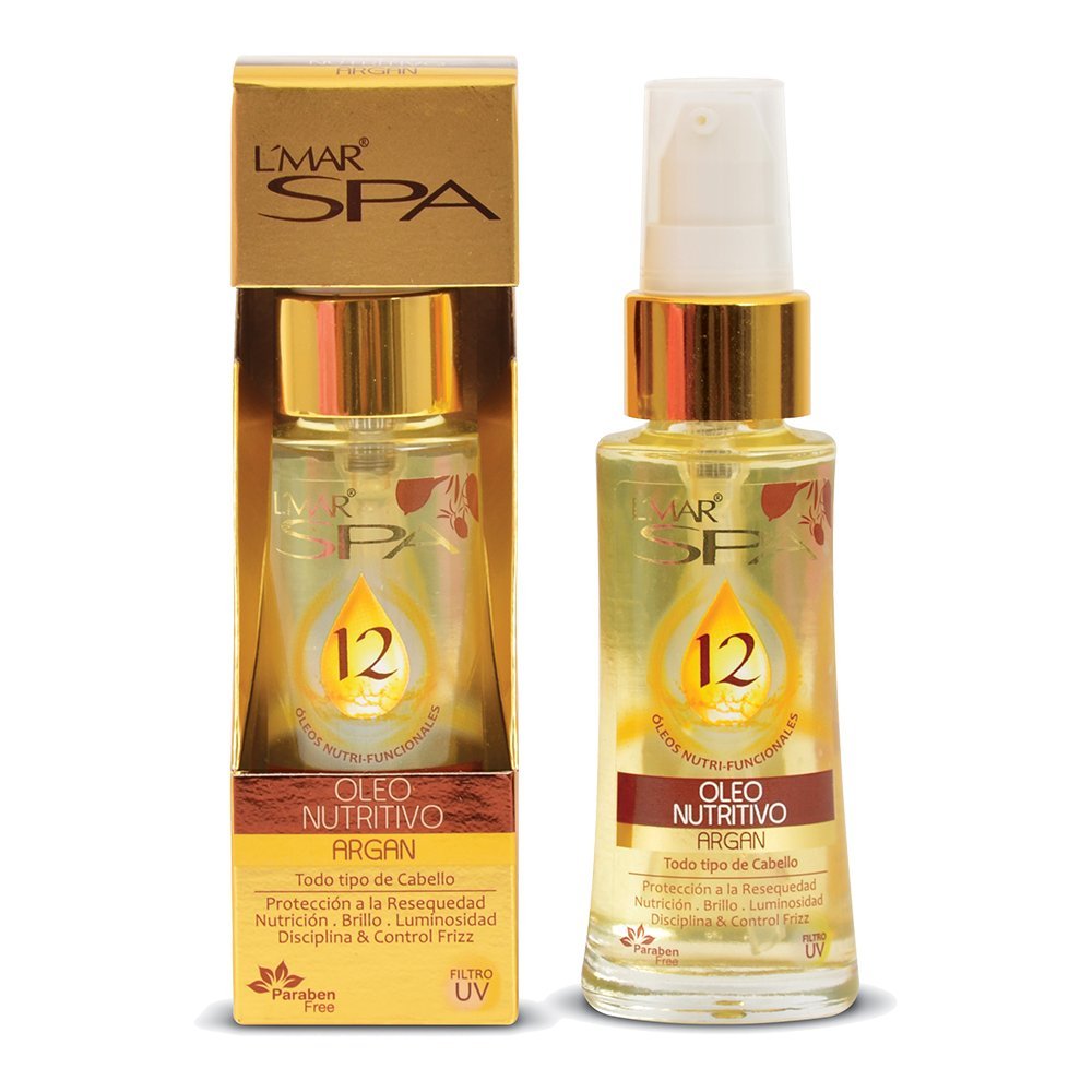 L'MAR Professional SPA Oleo Nutritive Argan Oil Hair Treatment with 12 Natural Oils for Softer and Healthier Hair 1.3oz | LMAR Tratamiento de Aceites Naturales y de Argan para el cabello