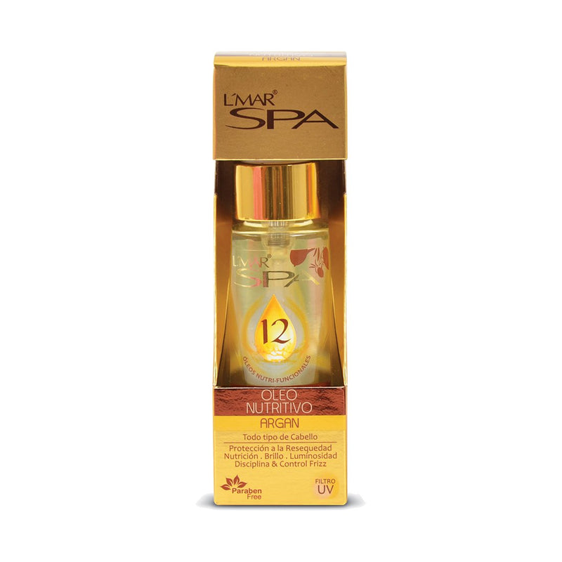 L'MAR Professional SPA Oleo Nutritive Argan Oil Hair Treatment with 12 Natural Oils for Softer and Healthier Hair 1.3oz | LMAR Tratamiento de Aceites Naturales y de Argan para el cabello