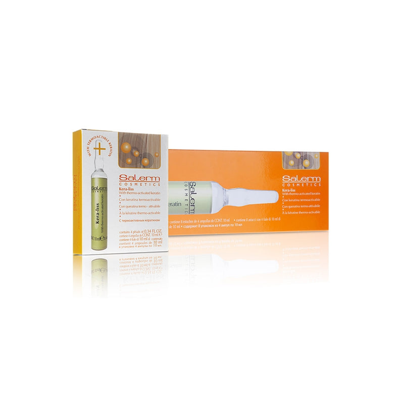 Salerm Cosmetics Kera Liss Hair Thermo Activated Keratin Treatment - box of 4 vials (0.44oz ea)