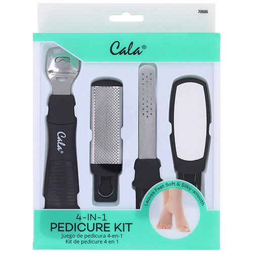 Cala 4-in-1 pedicure kit - callus shaver, callus rasp, skin smoother, and pumice stone