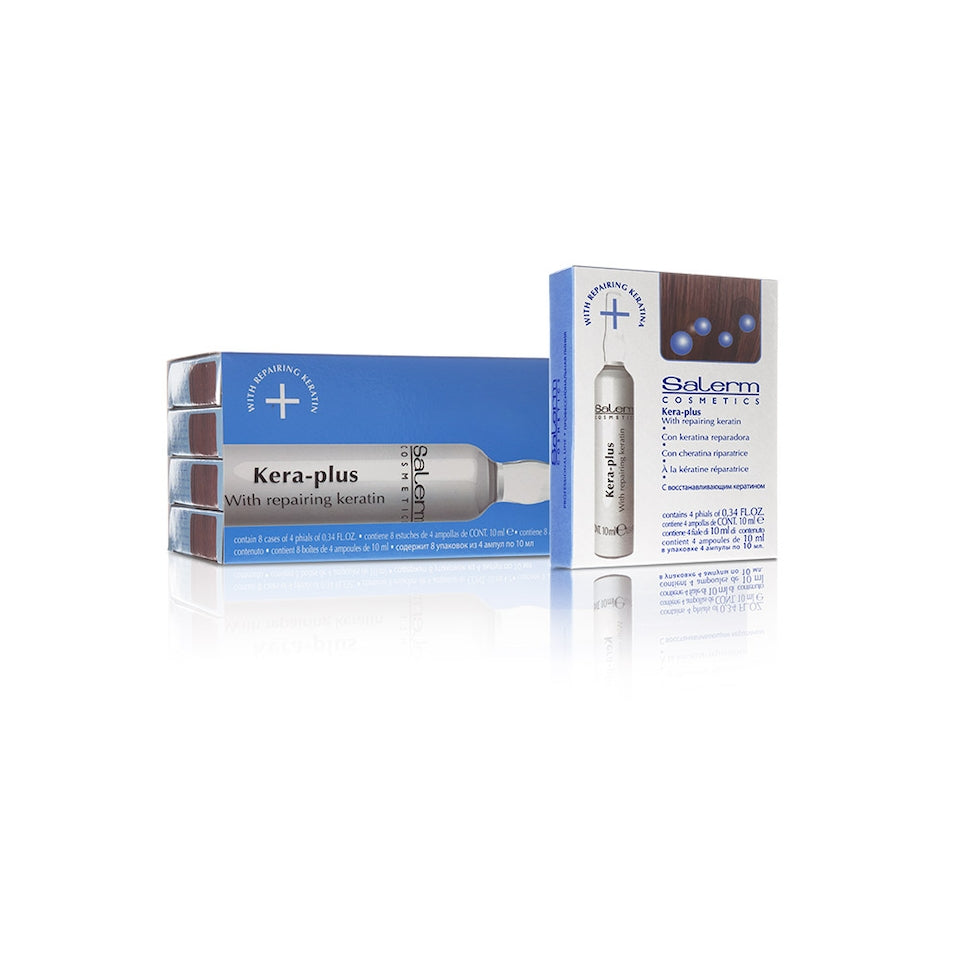 Salerm Cosmetics Kera Plus Hair Keratin Treatment - box of 4 vials (0.44oz ea)