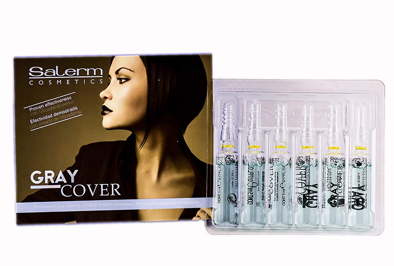 Salerm Cosmetics Gray Cover Hair Treatment - box of 12 vials (5ml ea)