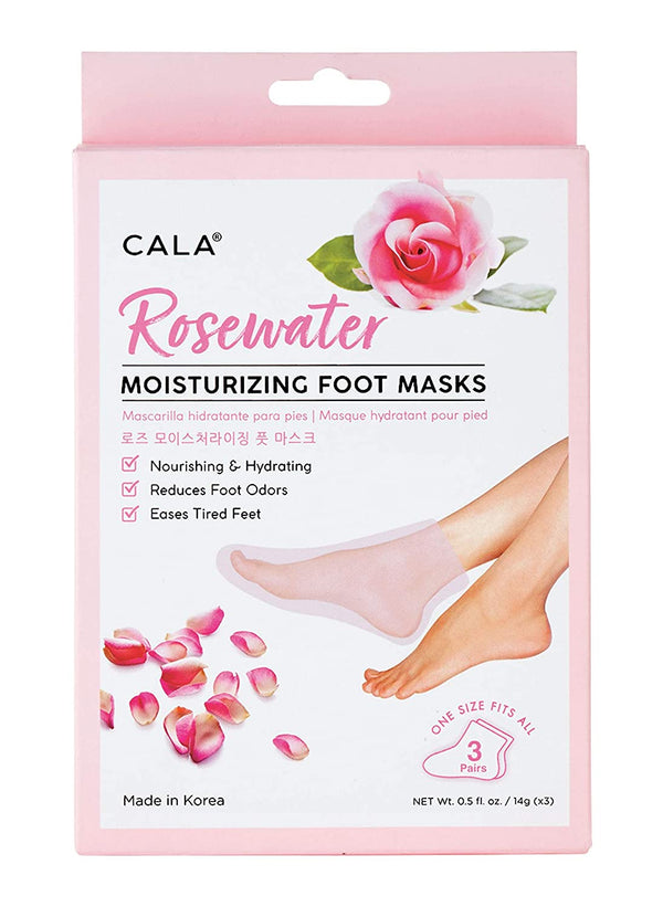 Cala Rosewater Moisturizing Foot Mask - 3 Pack