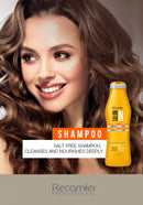 RECAMIER Professional Salon In Hydrating Anti Frizz Curly Hair Shampoo and Conditioner Set with Keratin Damaged Locks Moisturizing Treatment Champu y Acondicionador para Cabello Rizado