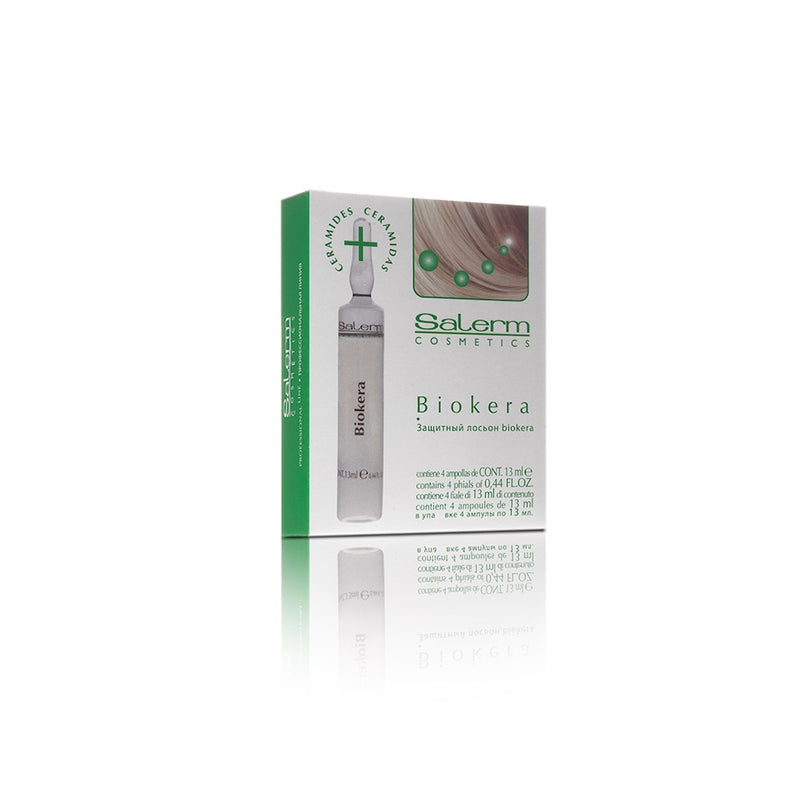 Salerm Cosmetics Biokera Hair Ceramides Conditioning and Protecting - box of 4 vials (0.44oz ea)
