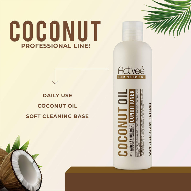 Coconut Oil Conditioner 16 oz | Extra Hydration and Silk Effect by Activee