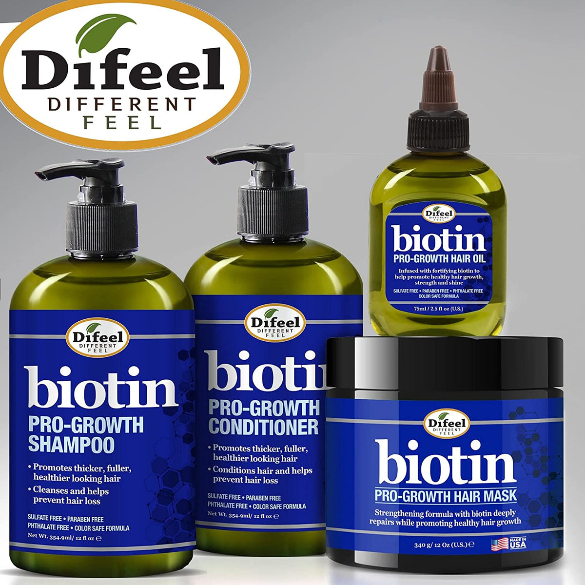 Difeel Biotin Pro-Growth Hair Shampoo 12 fl oz