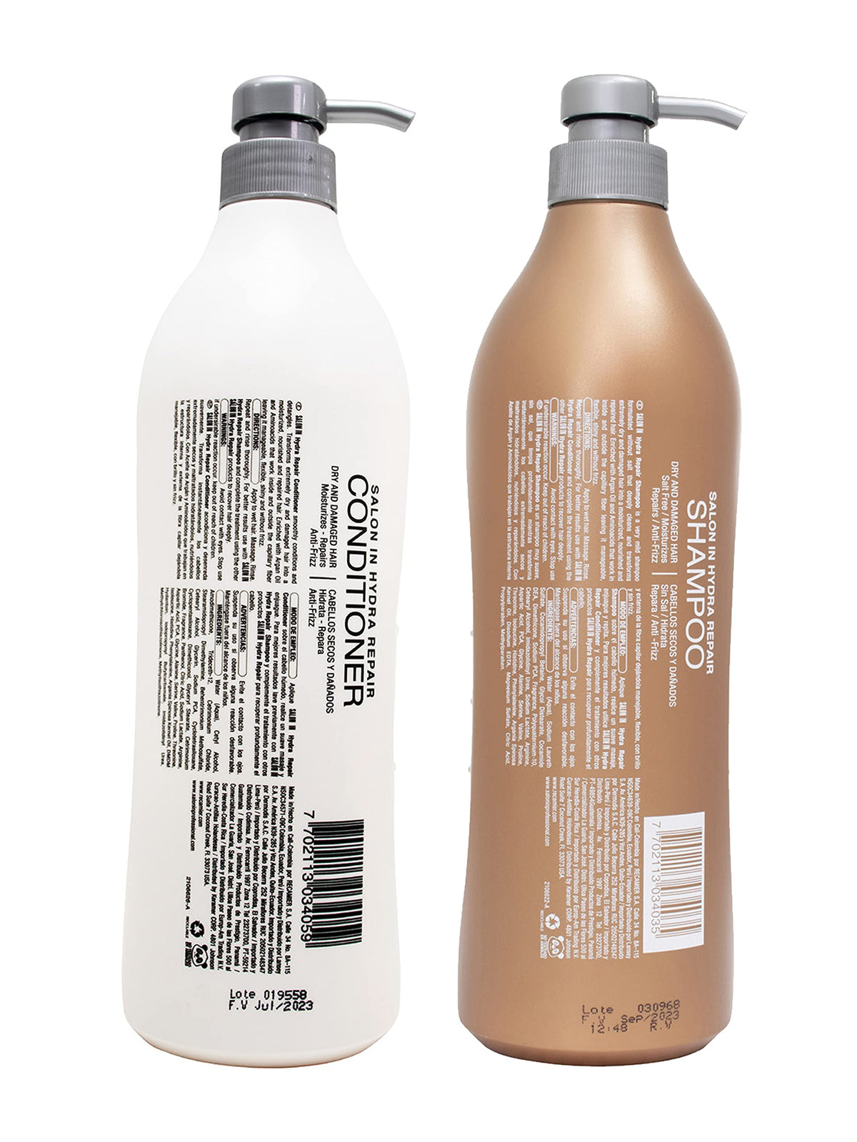 RECAMIER Salt Free Shampoo Repair and Ultra Hydrate Conditioner Hair Treatment Set | Champu y Acondicionador de Cabello 33.8 OZ