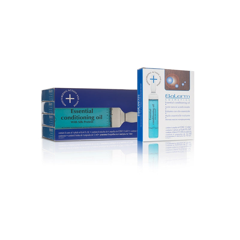 Salerm Cosmetics Essential Conditioning Oil Moisturizing and Shine Hair - box of 4 vials (0.44oz ea)