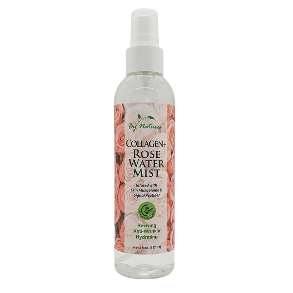 Collagen + Rose Water Mist for Face and Skin with Microbiome Kombucha and Rice Water 6 fl oz