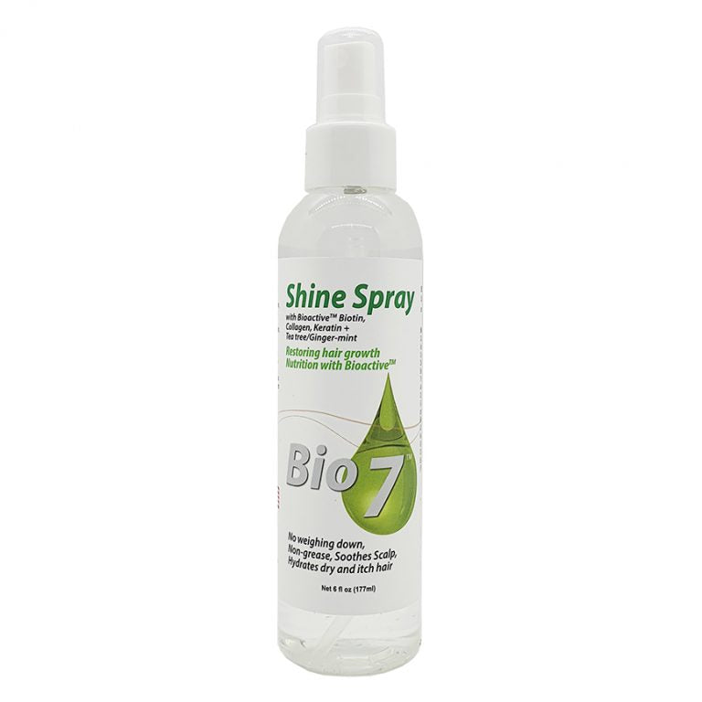 Bio 7 · Spray de brillo con biotina, colágeno y queratina · 6 fl oz