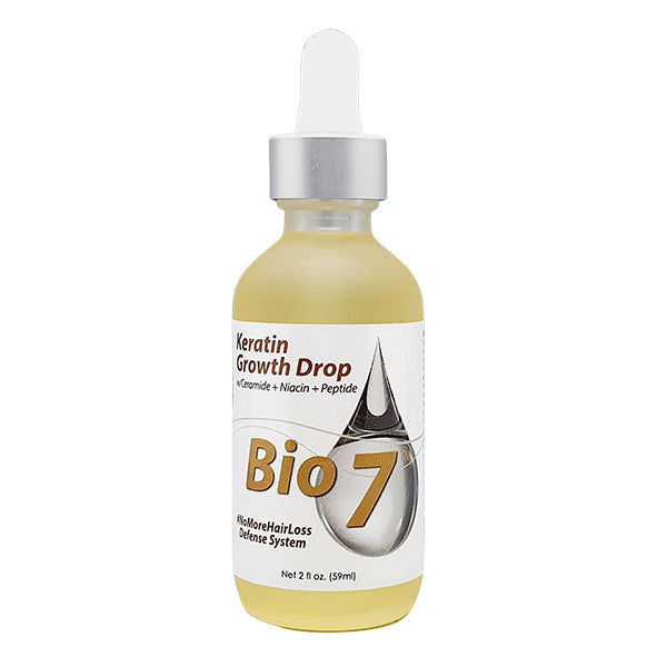 Bio 7 Keratin Hair Growth Drops 2fl oz - with Ceramide Niacin and Peptide