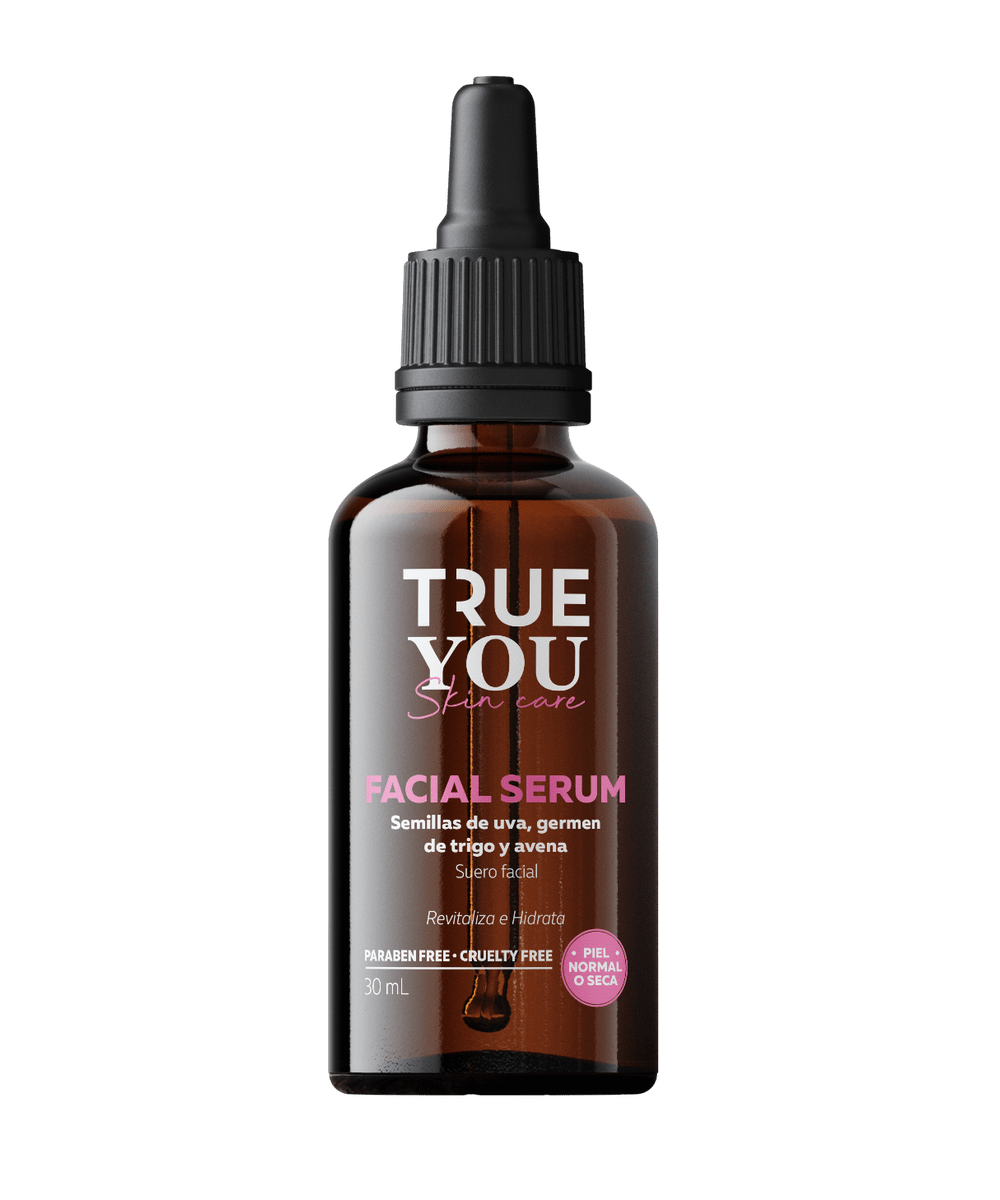 TRUE YOU Oleo Facial Serum UV Filter with grape seeds, Vitamin E, Aloe, Elastine and collagen 1.01 fl.oz.