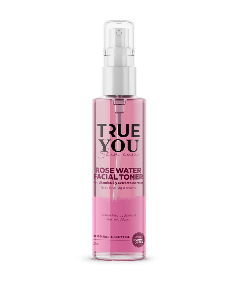 TRUE YOU Rose Water Facial Tonic with Natural Extracts and Vitamin E Rose 2.03 fl. Oz.