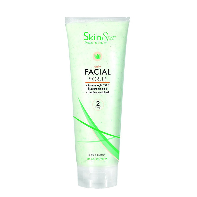 SKIN SPA – Aloe Facial Scrub – Made with Pumice and infused with Aloe Vera, Hyaluronic Acid, Amino Acids, Comfrey Extract, Retinol (Vitamin A), Vitamin C, and Vitamin E – 8oz