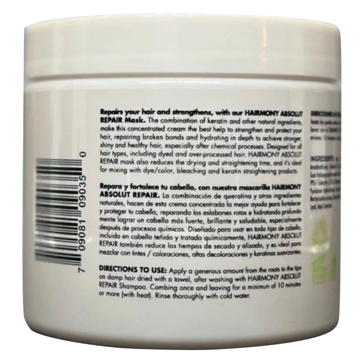 Hairmony Absolut Repair Professional Hair Mask 16 Fl oz - Mascara Reparadora Absoluta para el cabello