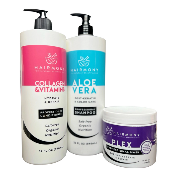 Hairmony Professional Hair Fortifying Shampoo and PlexRepair Mask Kit - Kit Mascara reparadora Plex  y Shampoo para el cabello