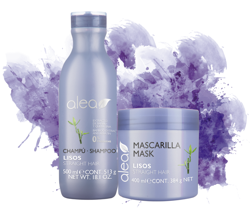 Alea Straight Hair Shampoo, Conditioner and Mask system with Bamboo Extract & Kerating for Smooth Hair | Alea Champu, Condicionador y Mascarilla para Cabellos Lisos