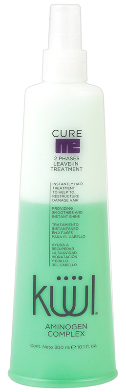 Kuul Cure Me Damaged Hair Two Phases Leave-in Treatment 10.1oz - Tratamiento Instantaneo en 2 Fases para el cabello