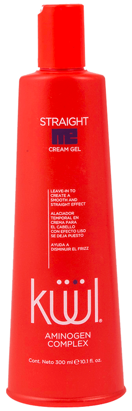 Kuul Straight Me Cream Gel Leave In for Smooth and Straight Effect - Crema Gel Alisante Temporal 10.1oz