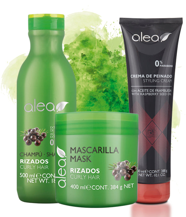 Alea Curly Hair Shampoo and Mask system with Acai Extract for Curly Hair | Alea Champu y Mascarilla para Cabellos RizadosLisos
