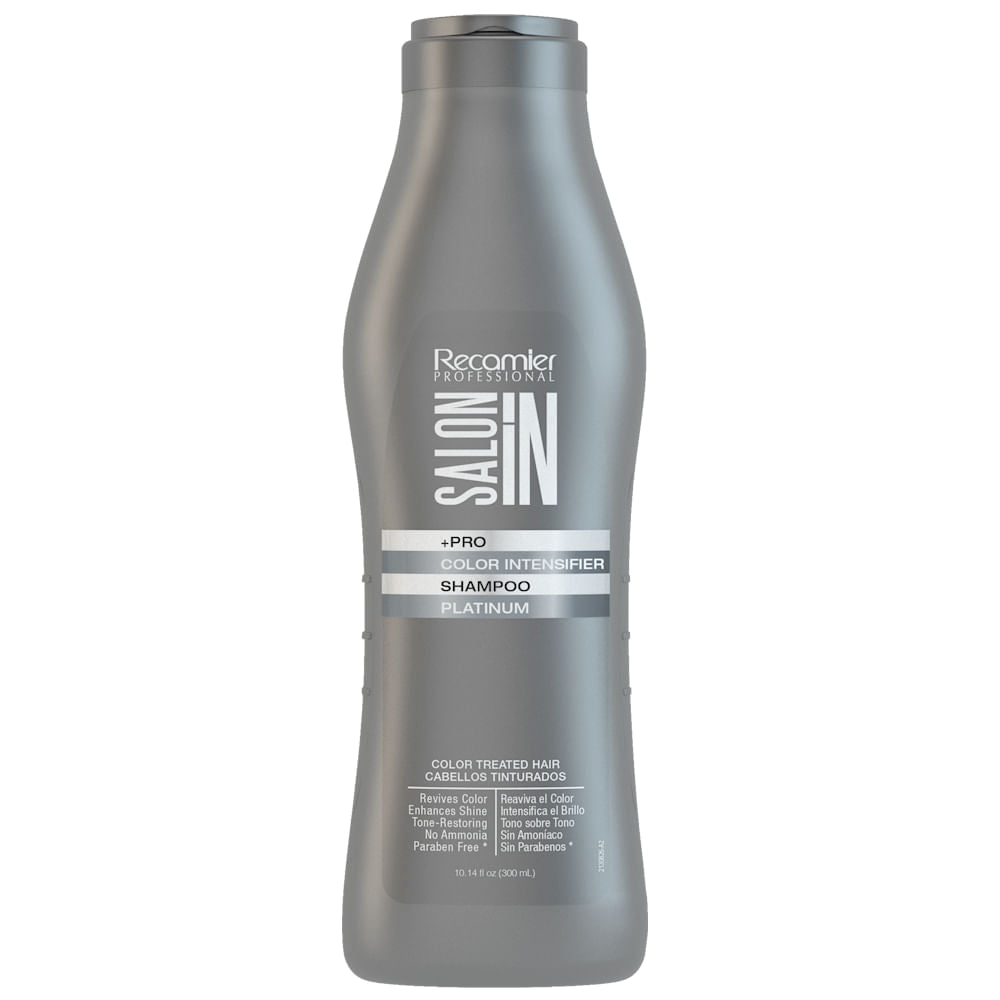 Recamier Professional Salon In +Pro Color Intensifier Hair Shampoo Platinum 10.1oz - Champu Intensificador de Color Platino para cabello pintado