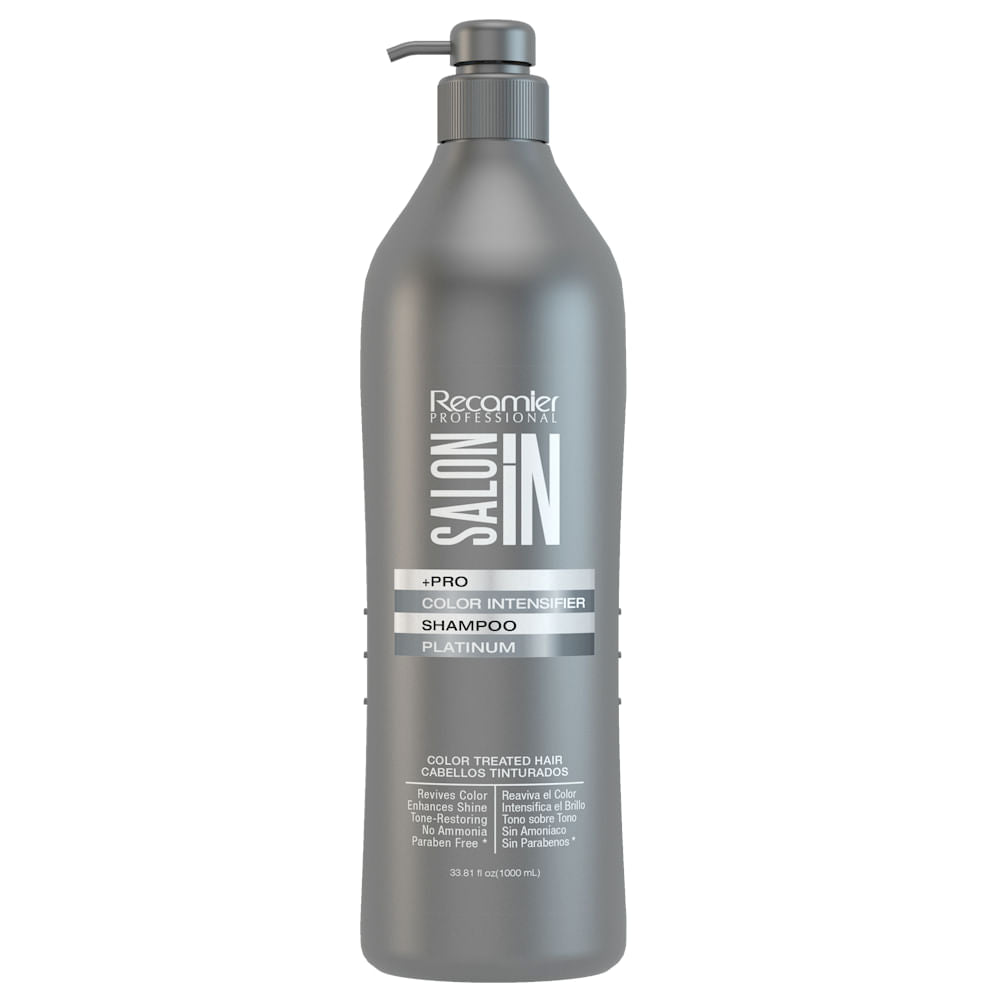 Recamier Professional Salon In +Pro Color Intensifier Hair Platinum Kit Shampoo and Treatment - Kit Tratamiento y Shampoo Intensificador de Color Platino para cabello