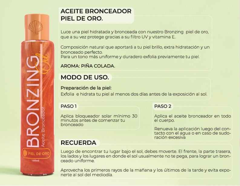 Skin Tanning Bronzing Oil for Perfect Tone by Syam  5.4oz - Aceite Bronceador Piel de Oro 5.41oz-160ml