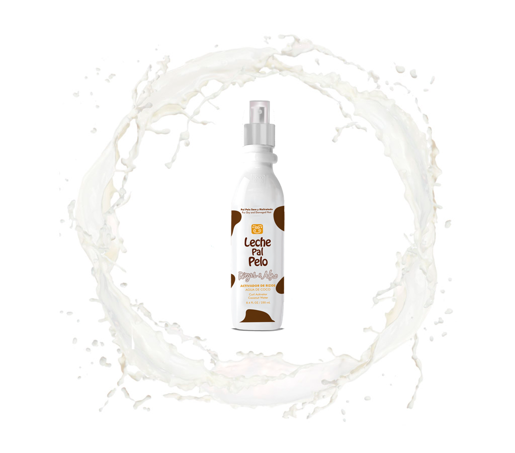 Leche Pal Pelo Hair Curl Activator Coconut Water 8.4oz - Activador de Rizos del Cabello de Agua de Coco
