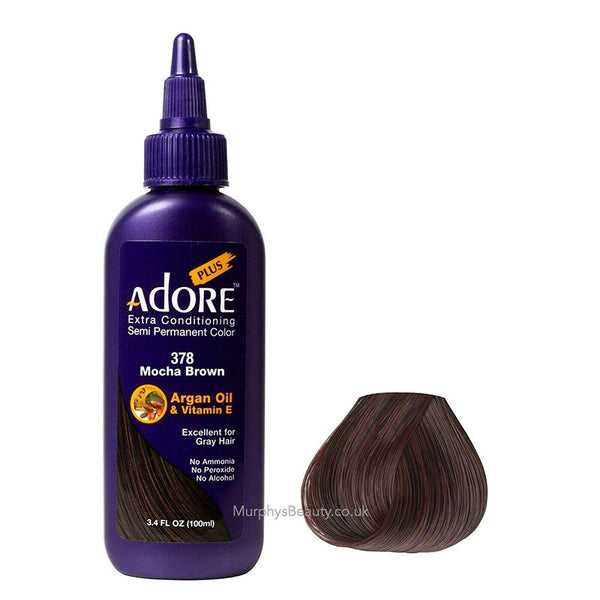 Adore Plus Extra Conditioning Hair Semi-Permanent Color #378 Mocha Brown 3.4 FL OZ