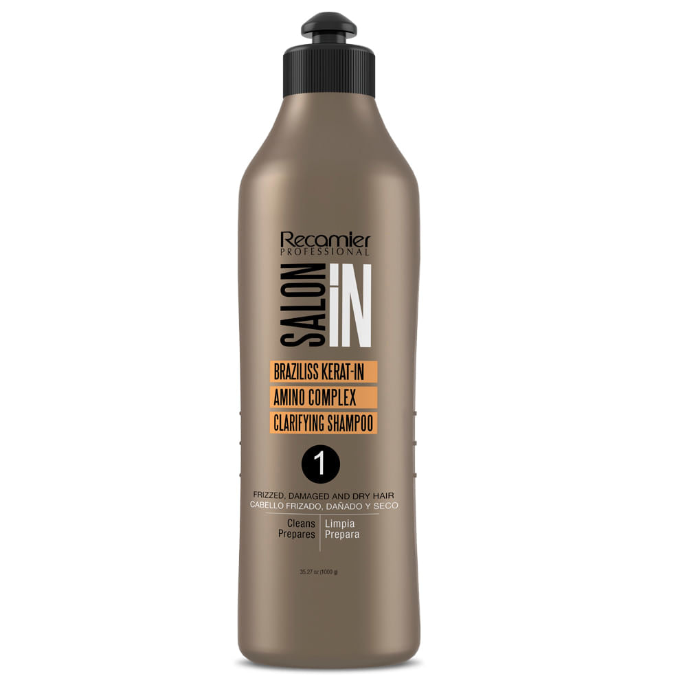 Recamier Professional Salon In Braziliss Kerat-in Amino Complex STEP 1 Hair Clarifying Shampoo 35.27oz