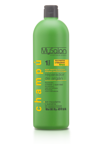 Mysalon Professional Argan and Keratine Repairing Shampoo - Step 1 - 34.5 fl.oz.