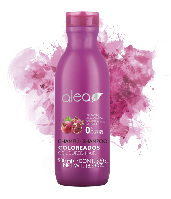 Alea Color-Treated Hair Shampoo, Conditioner and Mask system with Pomegranate Extract for Fragile and dyed Hair | Alea Champu, Condicionador y Mascarilla para cabellos coloreados