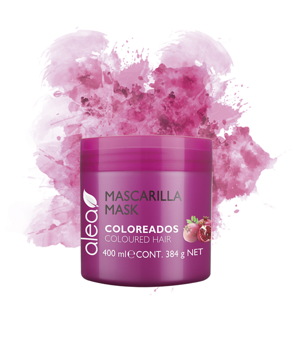Alea Color-Treated Hair Shampoo, Conditioner and Mask system with Pomegranate Extract for Fragile and dyed Hair | Alea Champu, Condicionador y Mascarilla para cabellos coloreados
