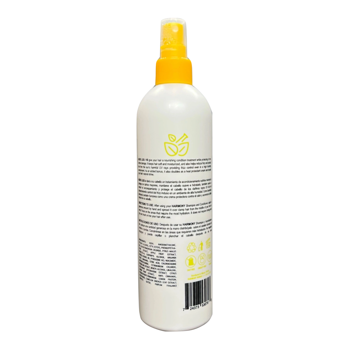 Hairmony Hidro Liss · Tratamiento termoprotector · 12 oz